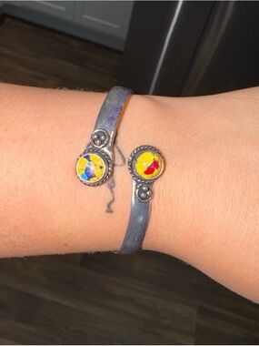 Silver Open Cuff Bracelet With Premium Yellow Jasper Stones